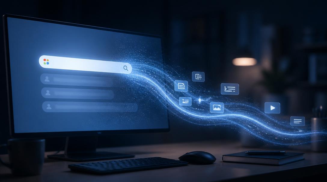 Google AI search agent running in the background to find local businesses